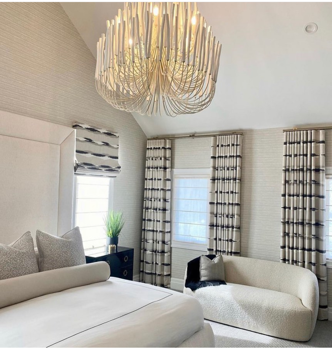 Ripple fold panels valance and pillows